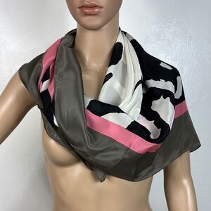 Anne Klein Vintage Hand Rolled Zebra Print Square Scarf